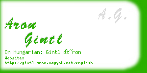 aron gintl business card